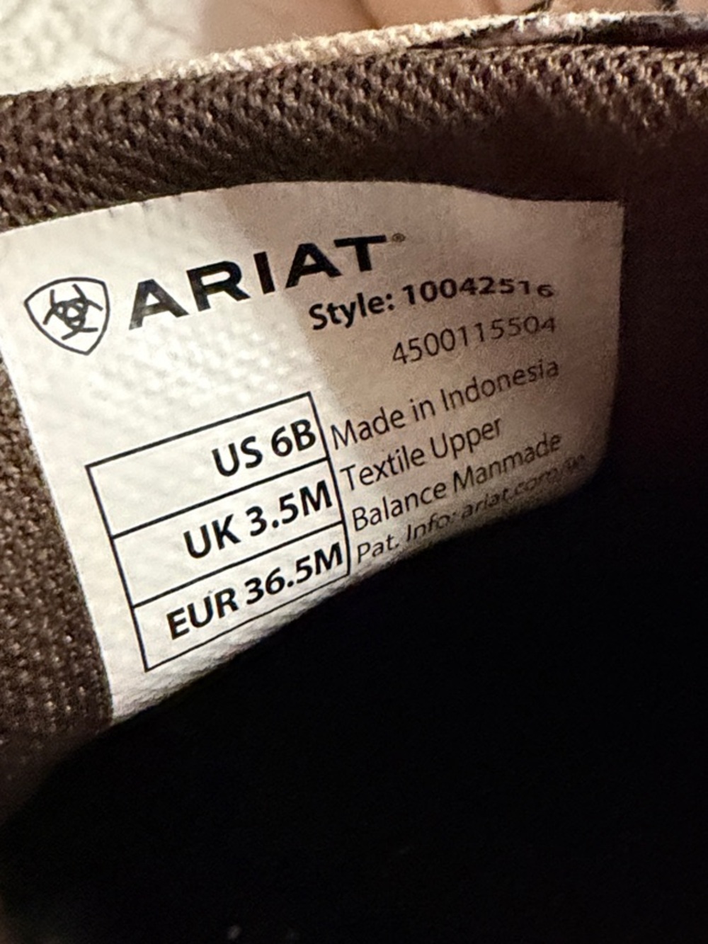 Ariat Size 6 Tan Canvas Slip-On Shoes with Black Aztec Print - Picture 3 of 8